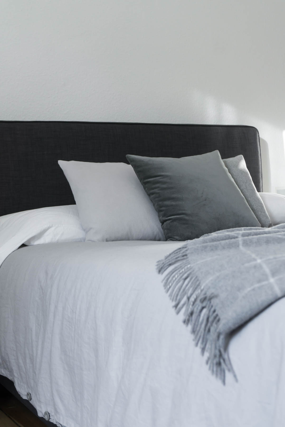 Grey Bedding - Minimalist Bedroom, Scandinavian Design, Calming Interior // RG Daily Blog
