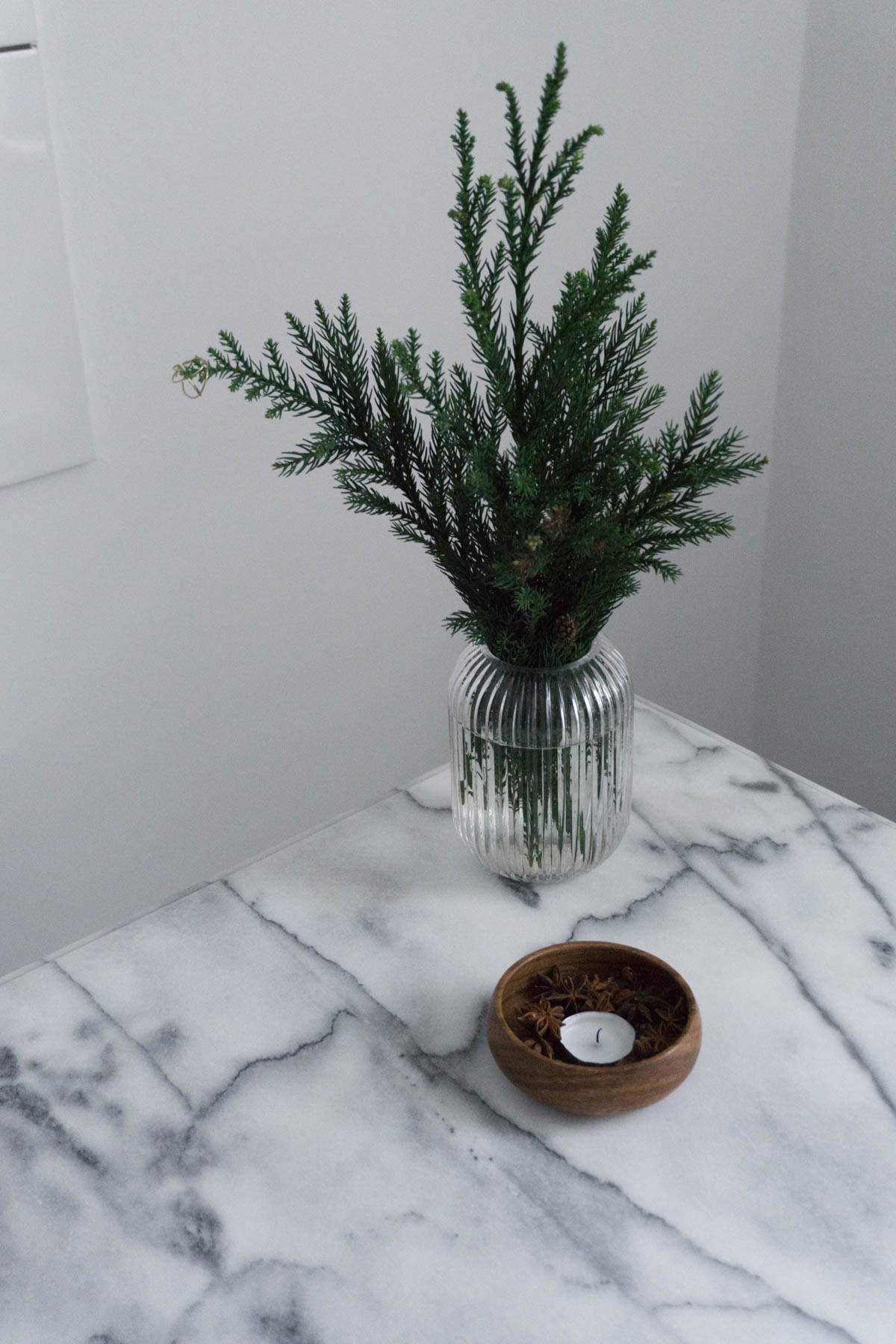 Cozy Minimal Kitchen, Scandinavian Christmas Decor, Marble Table - RG Daily Blog