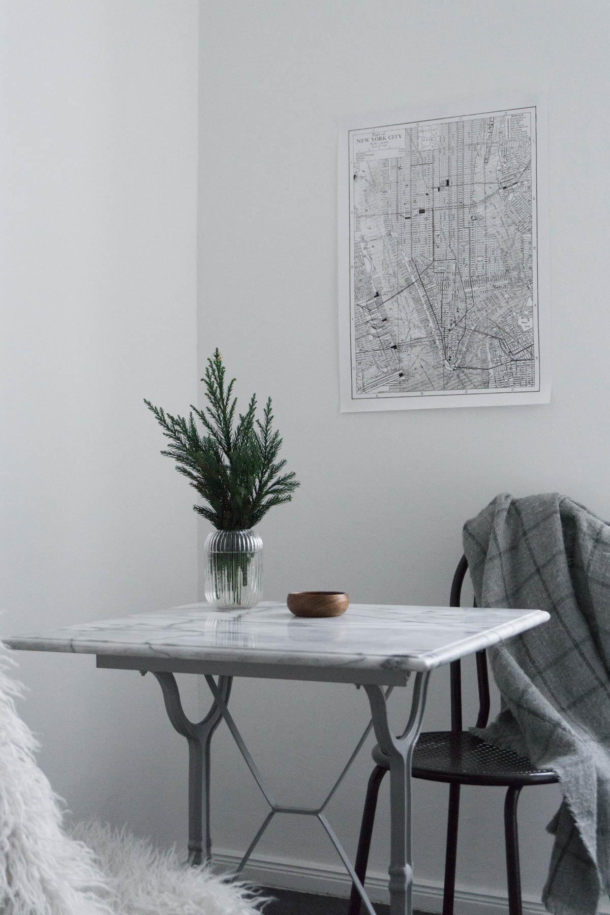 Cozy WInter Kitchen, Scandinavian Christmas Decor, Marble Table - RG Daily Blog