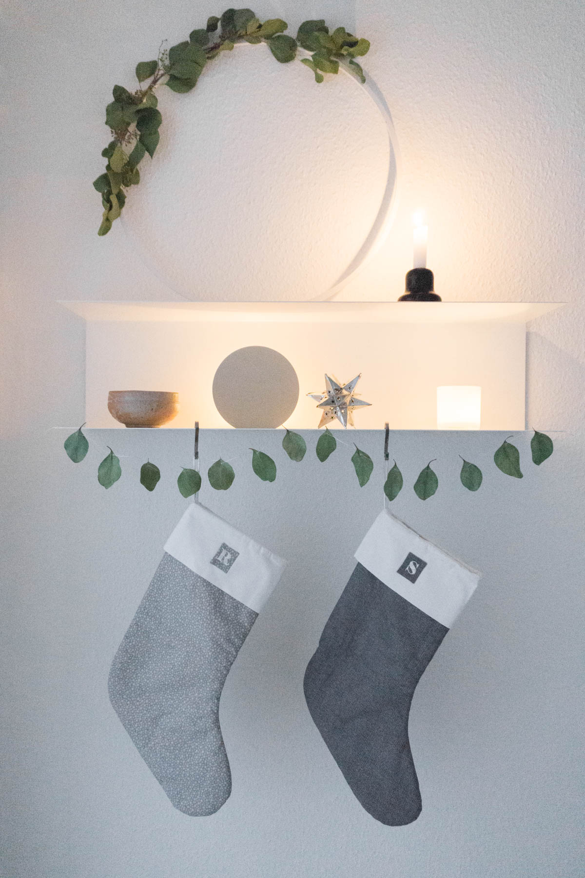 Scandinavian Christmas Decor, Grey Stockings - RG Daily Blog
