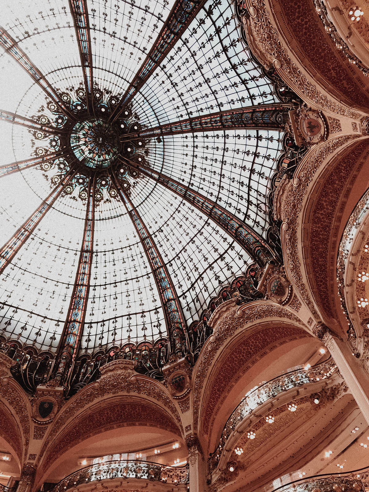 Paris France Travel Guide - Gallery Lafayette Ceiling, European Architecture and Buildings / RG Daily Blog