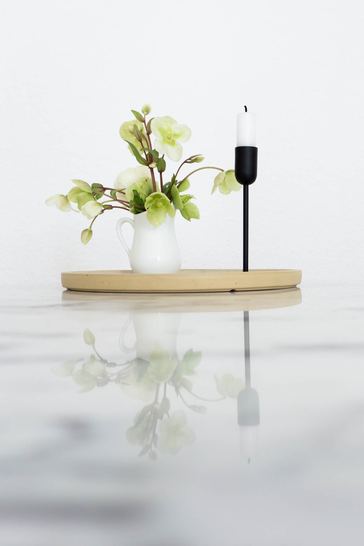 Marble Table and Alva Concept Dish, Minimalist Living Room, Scandinavian Home - Berlin Flat Rebecca Goddard - RG Daily Blog