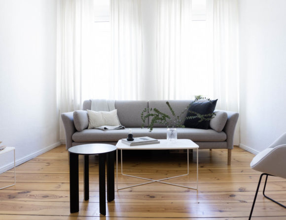 Grey Sofa, Minimalist Living Room, Scandinavian Home - Berlin Flat Rebecca Goddard - RG Daily Blog