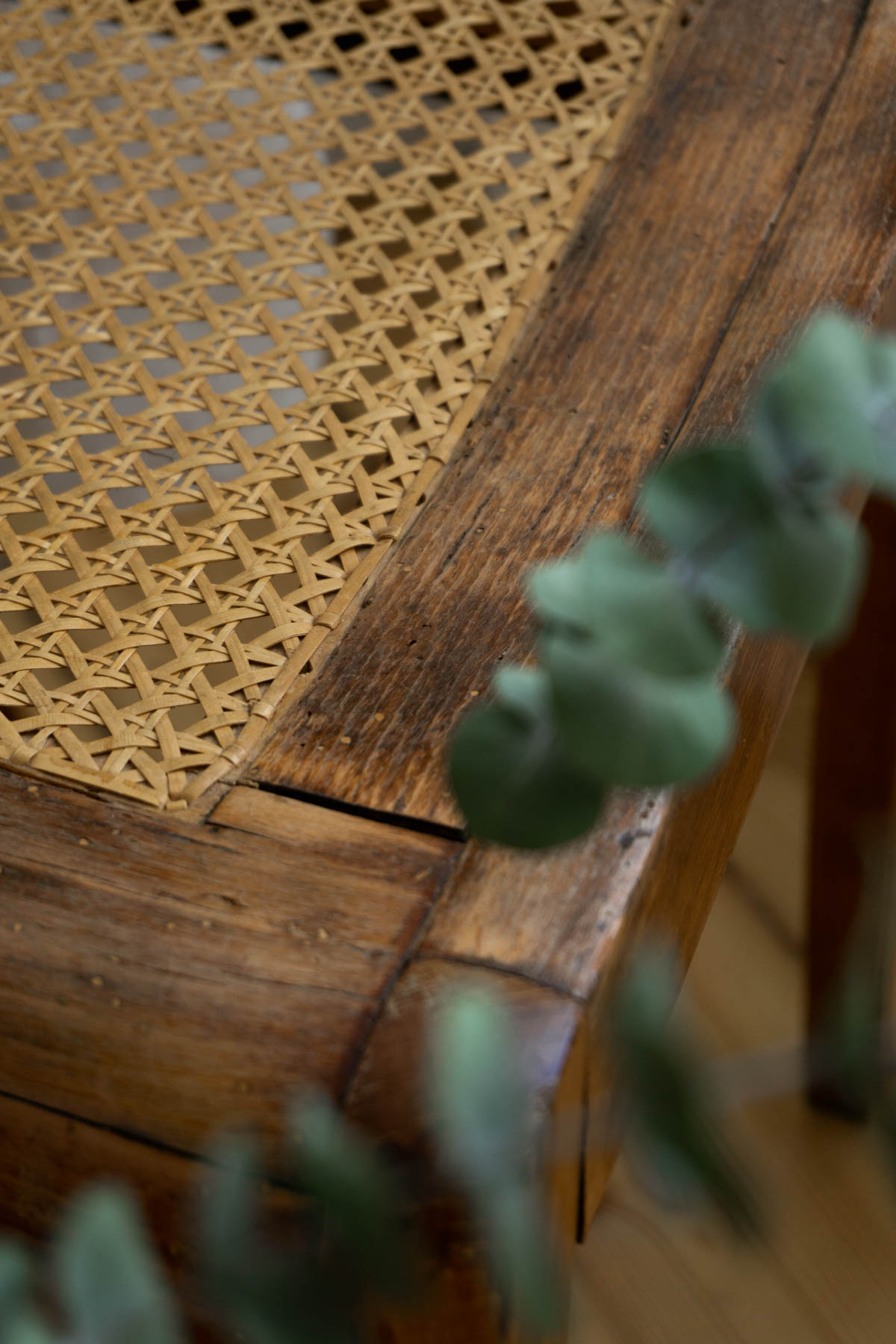 Vintage Cane Chair and Dried Eucalyptus - Scandinavian Interior Design - Bedroom Details - RG Daily Blog