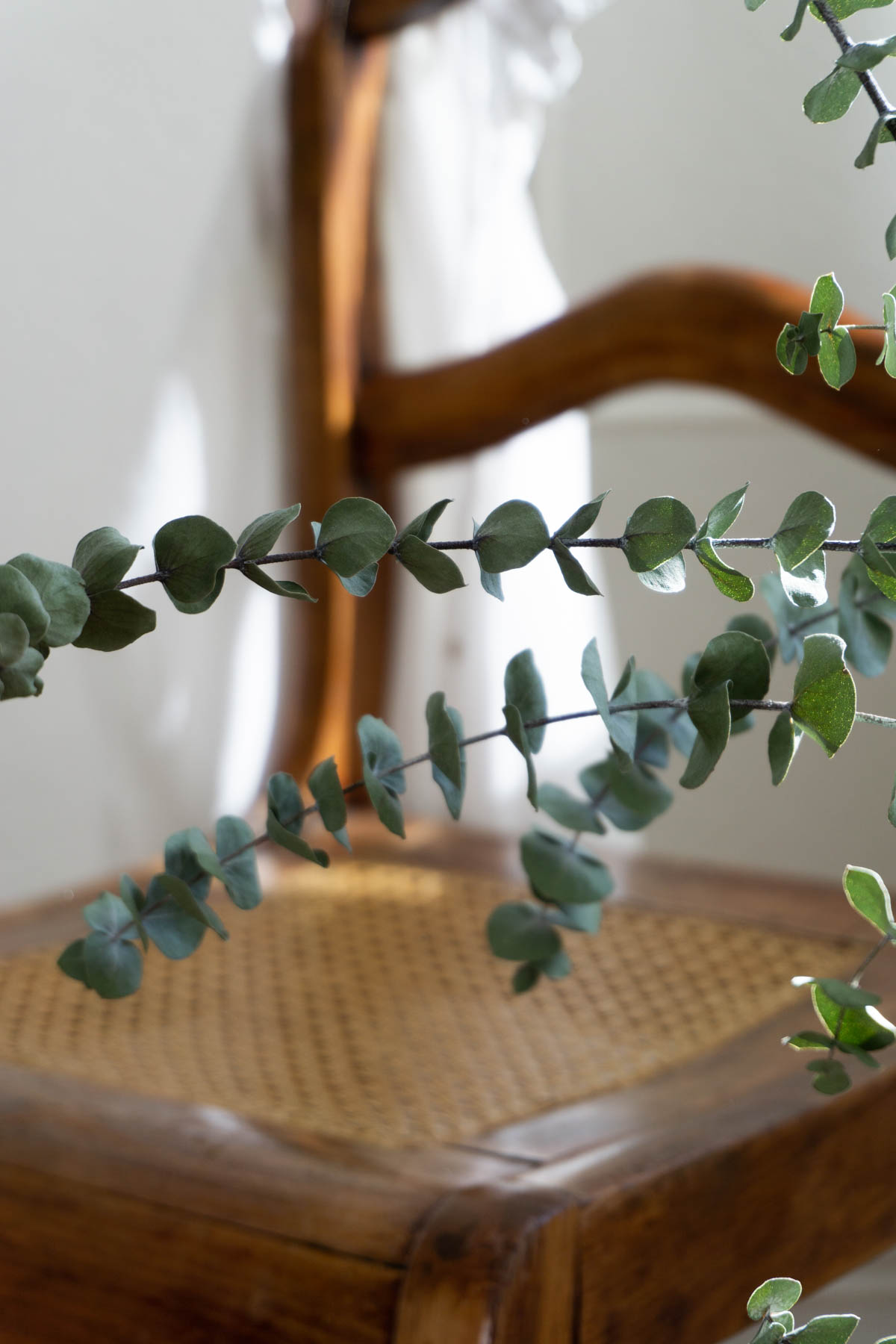 Vintage Cane Chair and Dried Eucalyptus - Scandinavian Interior Design - Bedroom Details - RG Daily Blog