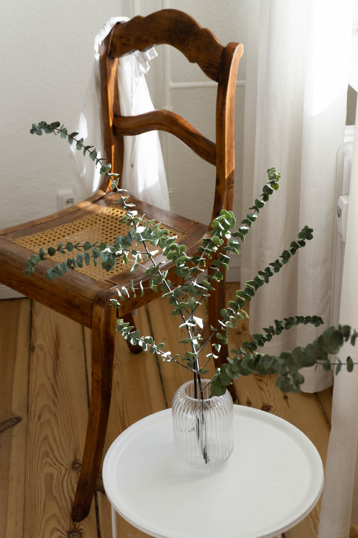 Vintage Cane Chair and Dried Eucalyptus - Scandinavian Interior Design - Bedroom Details - RG Daily Blog