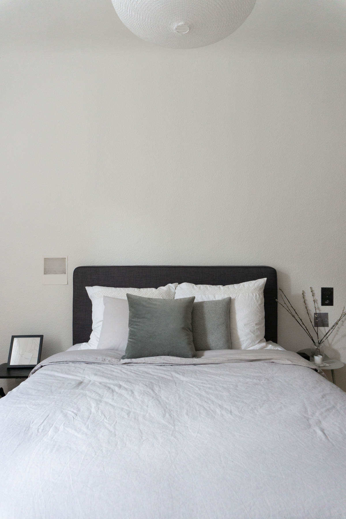 Calming Scandinavian Bedroom Details - Grey and White - RG Daily Blog