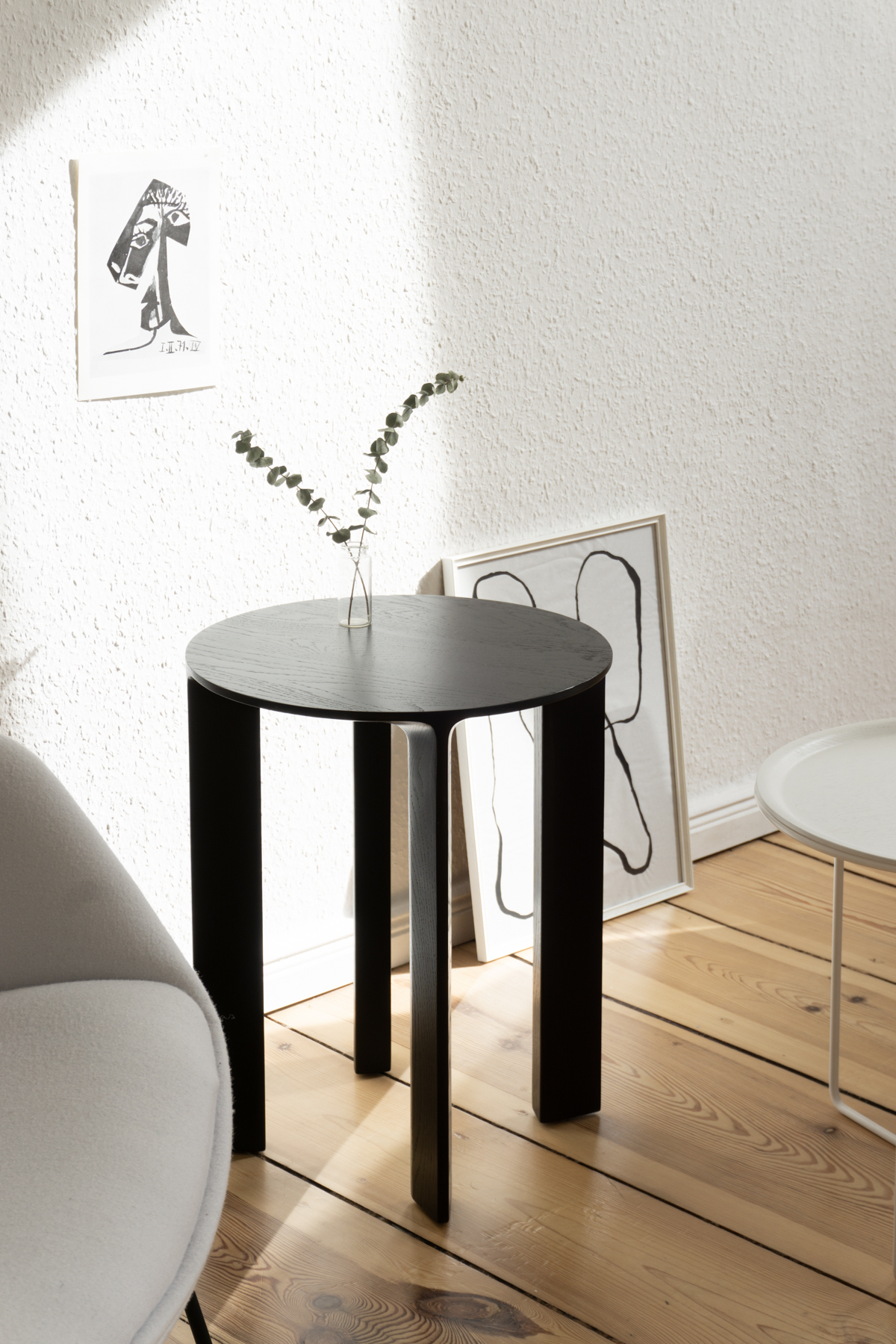 Bright and Cozy Designer Living Room - Scandinavian Home, Schönbuch Hans Stool / RG Daily Blog