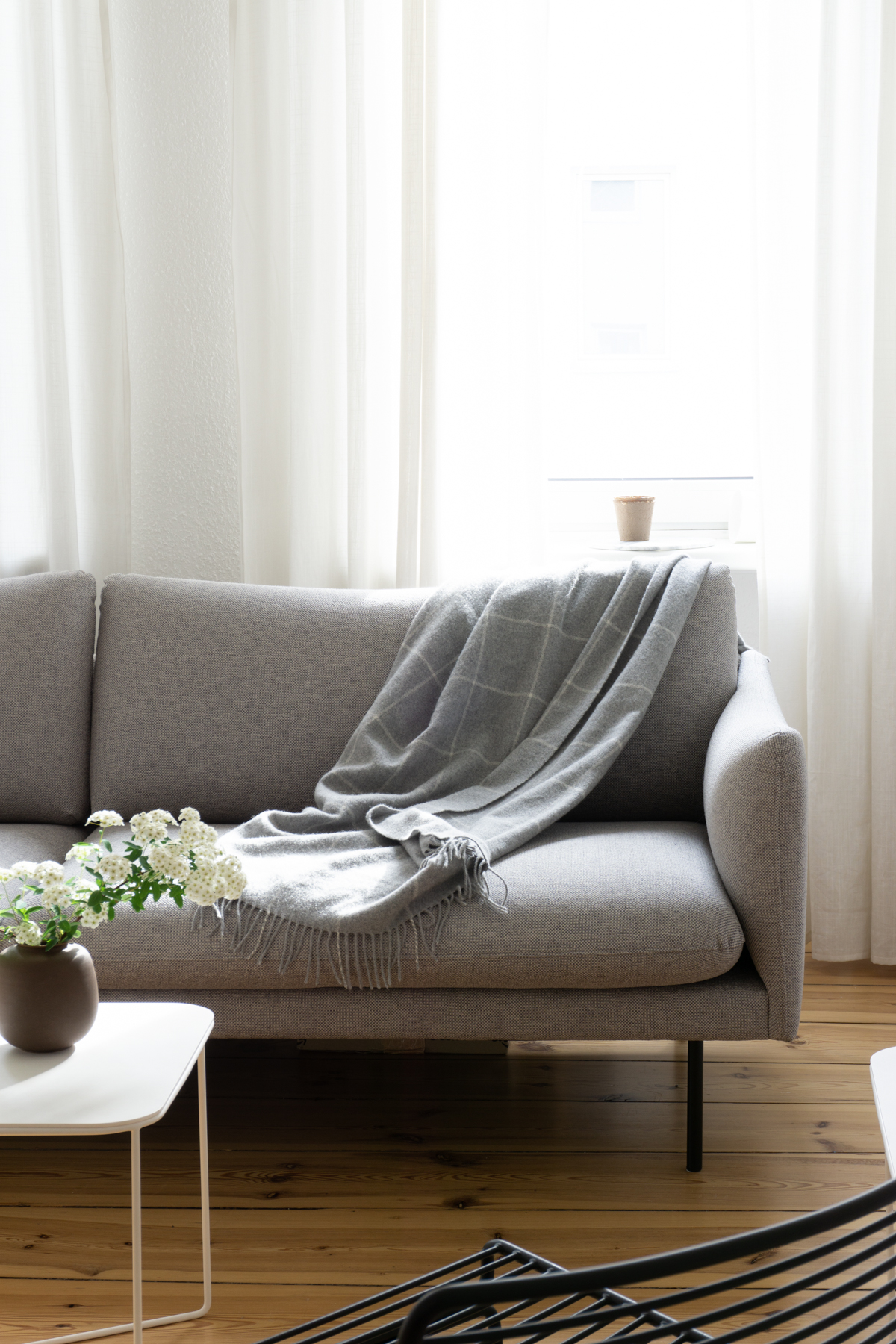 Bright and Cozy Designer Living Room - Scandinavian Home, Grey Sofa, Hay Hee Lounge / RG Daily Blog