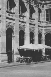 Paris in Black and White ~ Lighting and Shadows Jardin du Palais Royal Architecture / RG Daily Travel Blog