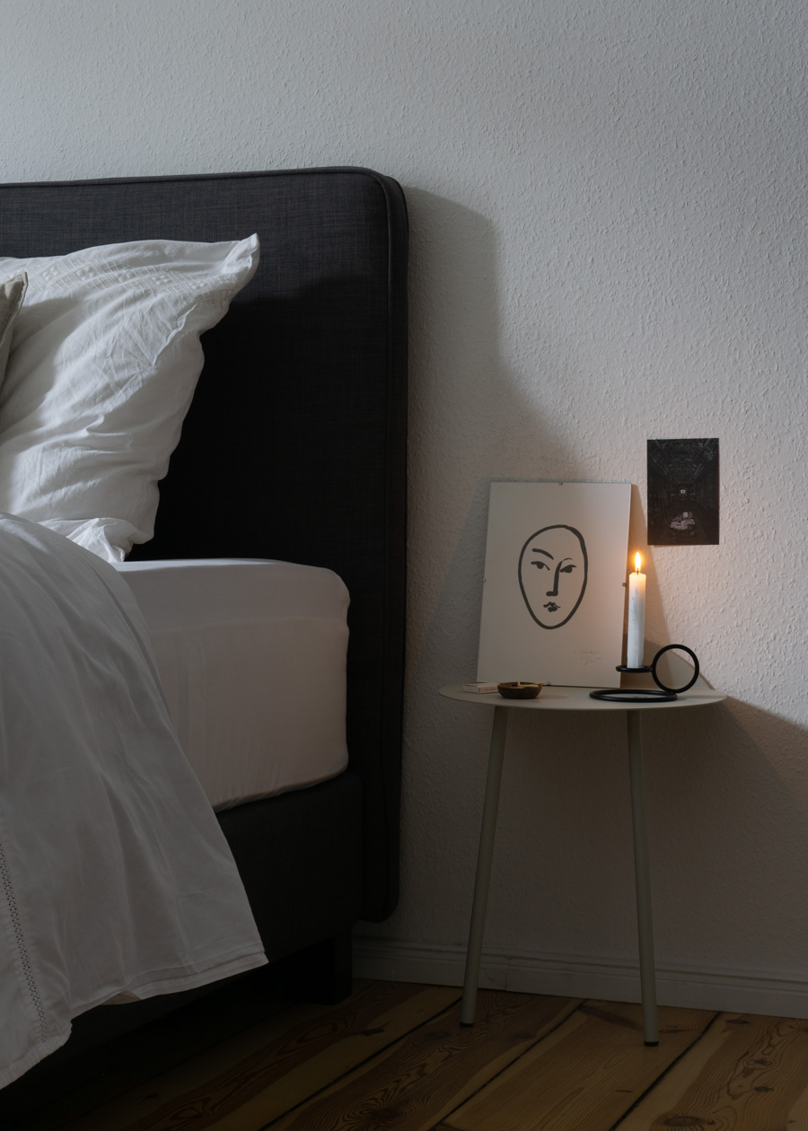 Scandinavian Inspired Autumn Bedroom - Minimalist Decor | Woud Candle Holder and Menu Table | RG Daily Blog Interior Inspo