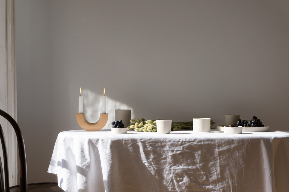 Foresta Arco Candle Holder, KleoCo. Ceramics ~ Table Setting, Slow Living, Simple For Everyday, Ethical Sustainable Brand, Fair Trade Design | Minimalist Home, Scandinavian Design, Sustainable Home, Natural Aesthetic | Product Photography, Light and Shadows, Danish Design Interior | RG Daily Blog