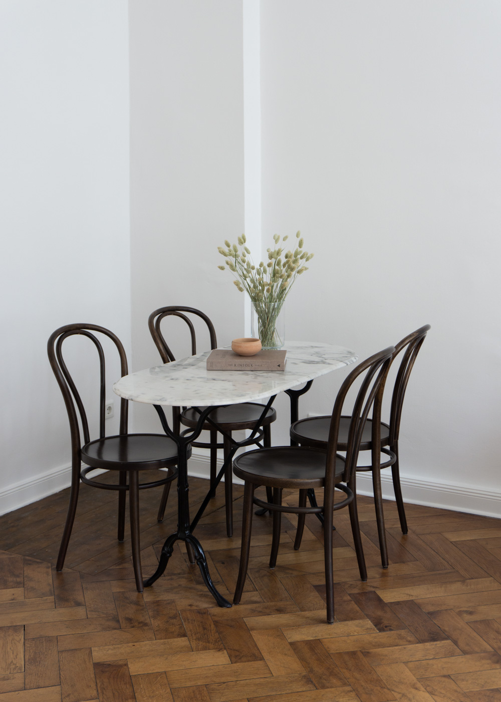Thonet Chairs | neutral interior, white and beige home, wood floors, minimalist simple decor, natural berlin apartment, scandinavian design, calm aesthetic