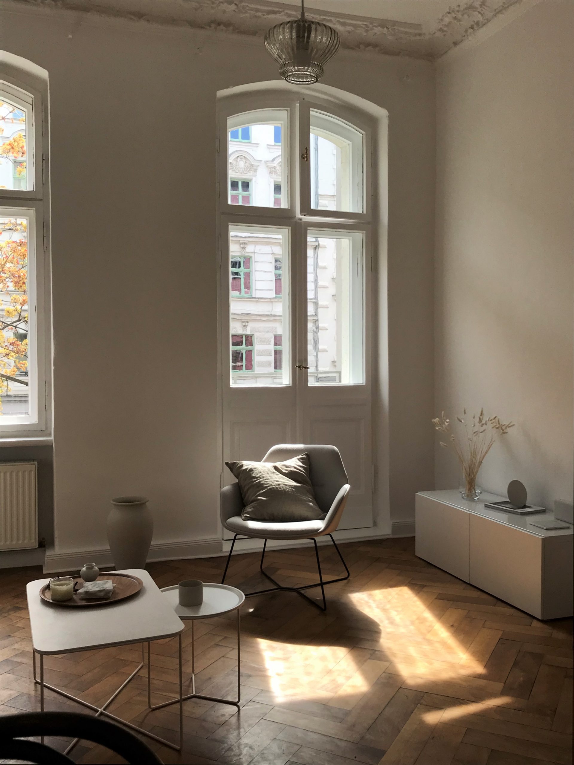 Minimal Living Room, White Interior, Wood Floors, Neutral Home | RG Daily Blog