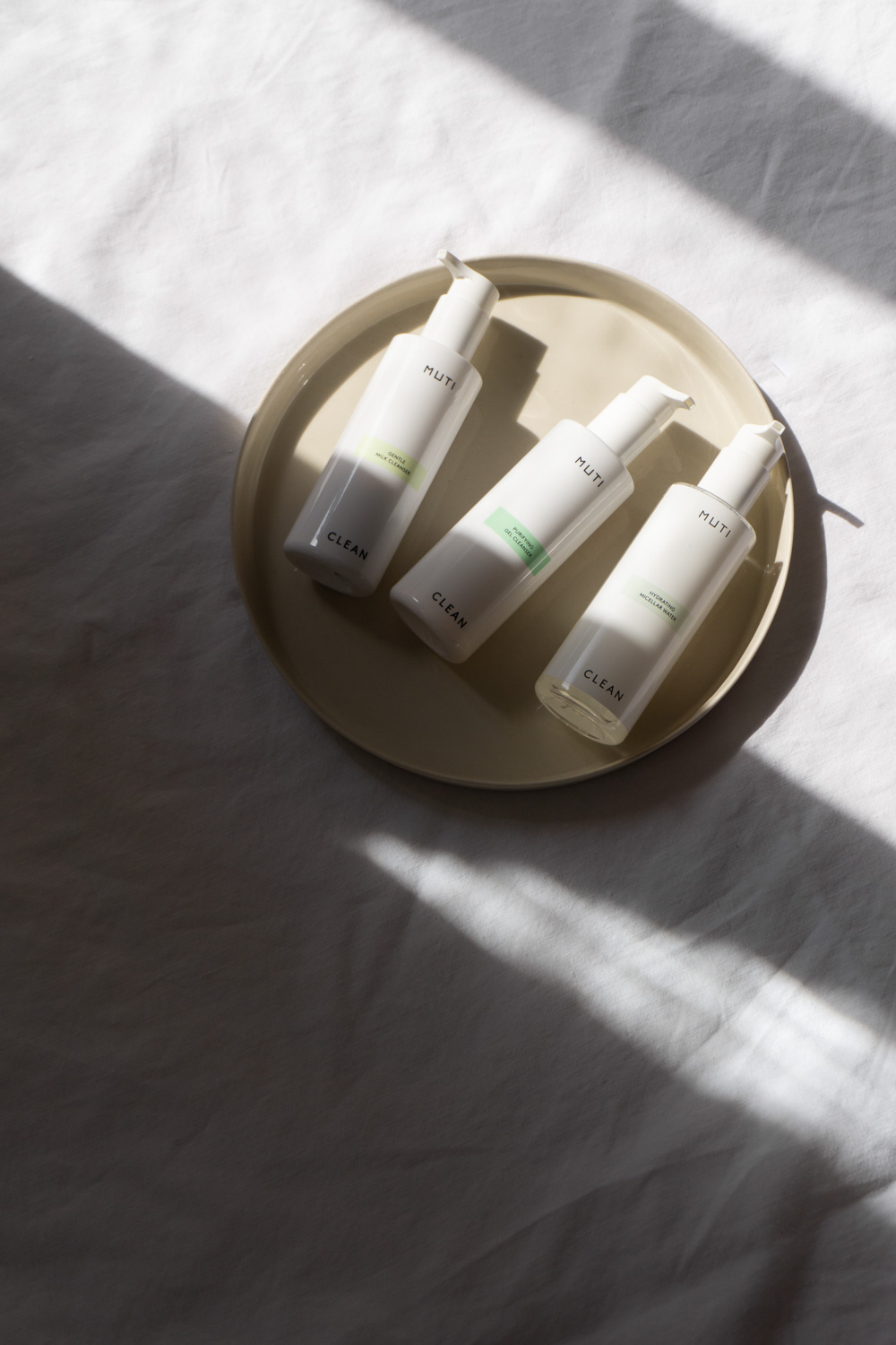 MUTI Skincare - Clean Facial Cleanser, Minimalist Everyday Skincare Routine | Natural Beauty, Packaging Design, Product Photography, Light & Shadows, Shadow Play - Slow Living & Self Care | RG Daily Blog