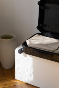 PROJECTKIN Travle Suitcase - Sustainable Luggage and travel accessories from eco friendly materials | Danish design, Scandinavian products, mindful accessories, luggage | product photography, shadows, light, minimalist aesthetic | RG Daily Blog