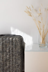 PROJECTKIN Travle Suitcase - Sustainable Luggage and travel accessories from eco friendly materials | Danish design, Scandinavian products, mindful accessories, luggage | product photography, shadows, light, minimalist aesthetic | RG Daily Blog