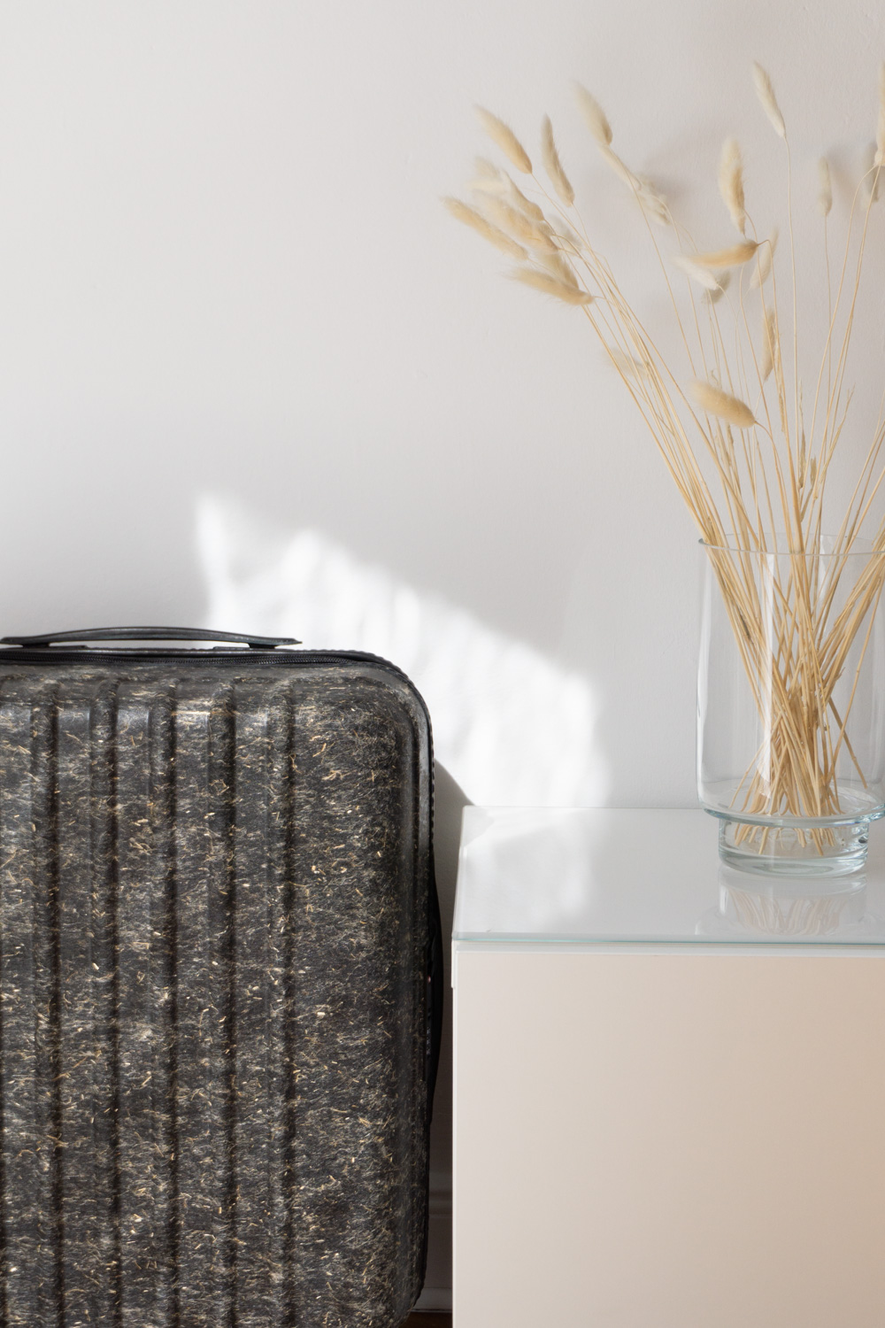 PROJECTKIN Travel Suitcase - Sustainable Luggage and travel accessories from eco friendly materials | Danish design, Scandinavian products, mindful accessories, luggage | product photography, shadows, light, minimalist aesthetic | RG Daily Blog