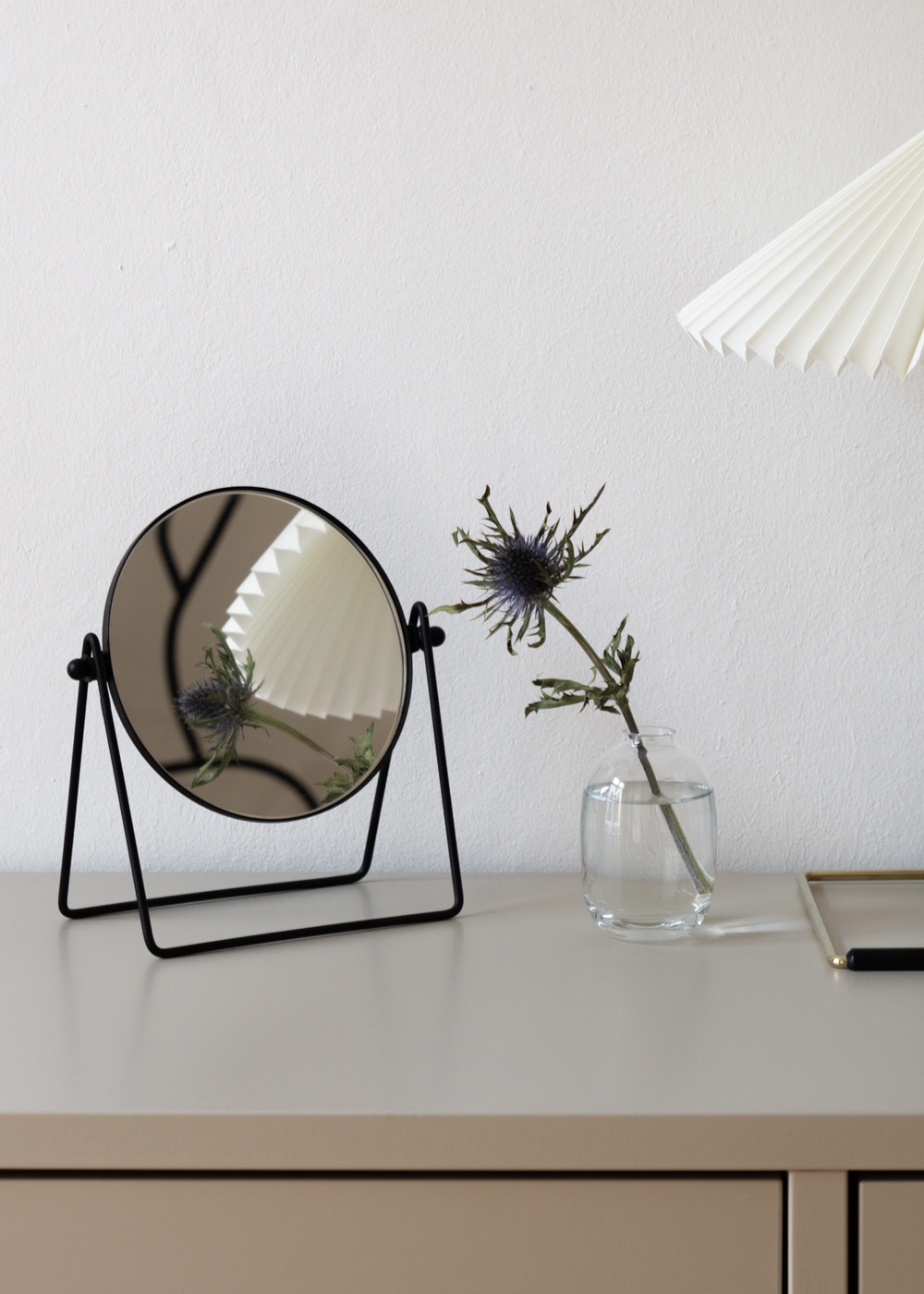 H&M Home Round Black Table Mirror - Neutral Home, Scandinavian Interior, Natural Aesthetic, Minimalist Decor, Beige Style, RG Daily Blog