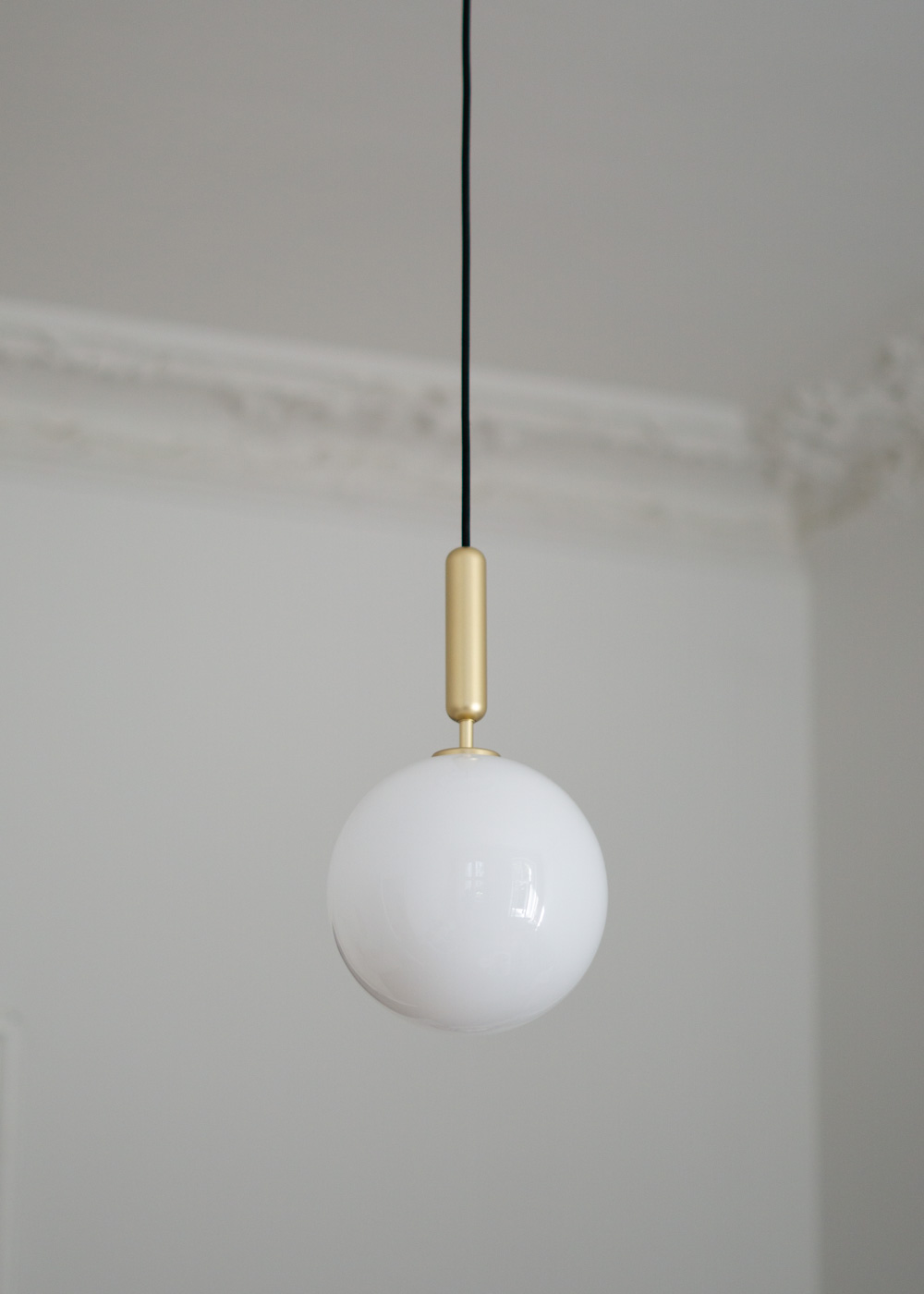 Nuura Lighting, Danish Design, Gold Ball Ceiling Lamp, Miira, Minimalist Home, Classic Interior, Timeless Style, Scandinavian Decor, Neutral Aesthetic