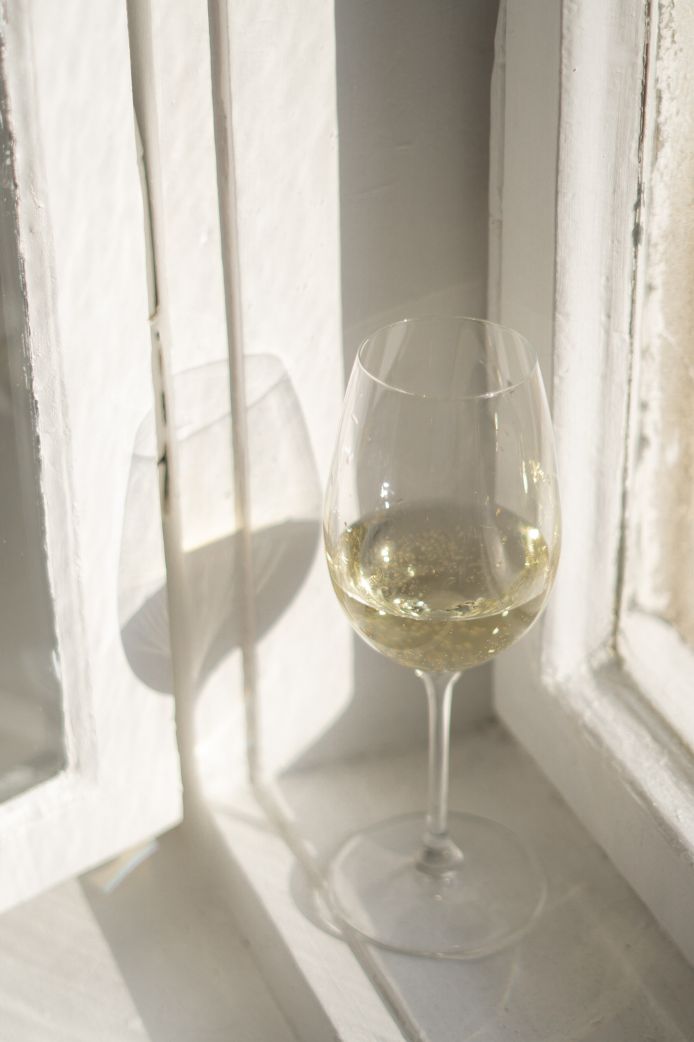 Wine Glass Window Light Shadows Summer Mood Beige Aesthetic