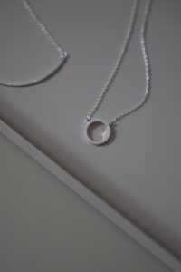 Cooee Design Silver Circle Necklace, Elegant Minimalist Jewelry, Timeless Style