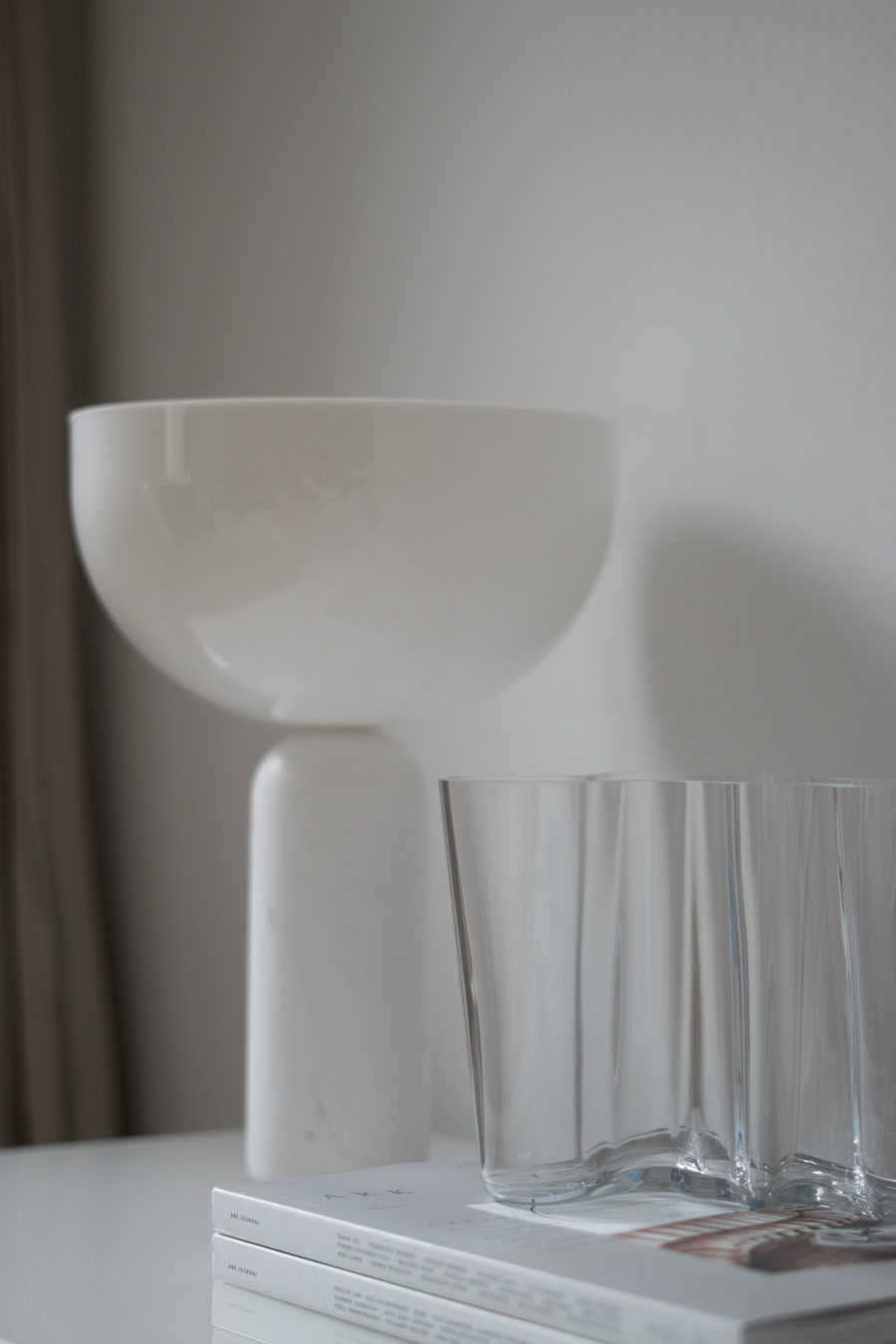 Aalto Savoy Vase, New Works Kizu Lamp White Marble Danish Design