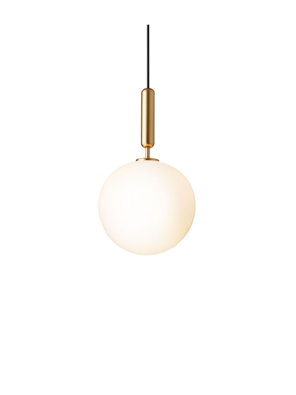 Miira 1 Pendant Light, Nuura - Opal Glass & Brass, Large