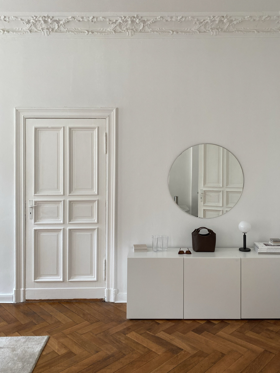 White Interior, Round Mirror | Rebecca Goddard