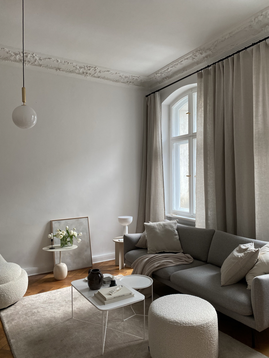 Minimal Living Room, Beige Interior Design Inspo | Rebecca Goddard