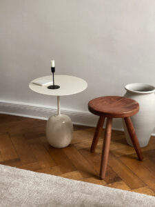 Vintage Wooden Stool, &Tradition Lato Table | Rebecca Goddard