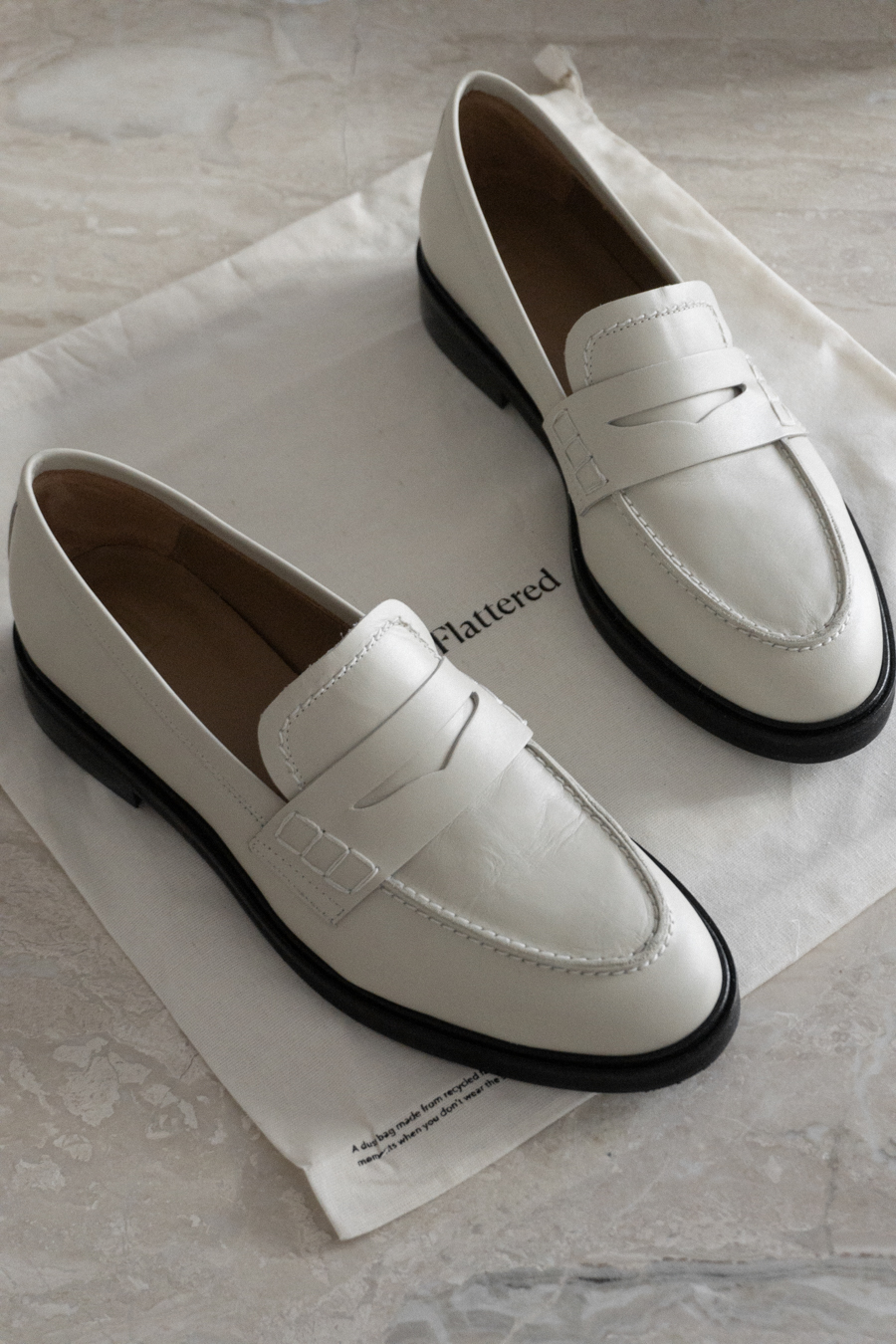 Flattered, Sara Cream Leather Loafers