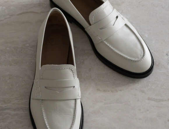 Flattered, Sara Cream Leather Loafers